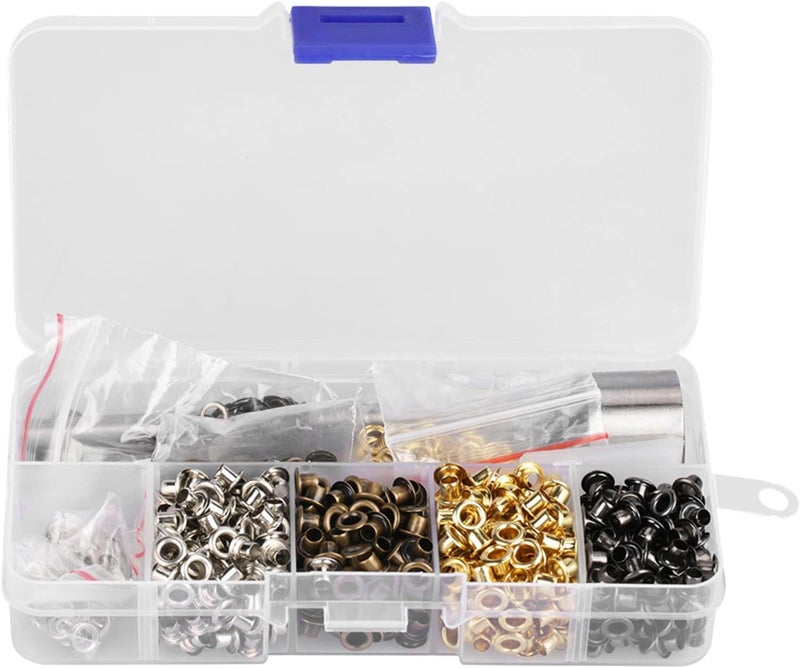 Moofey 420 PCS Eyelets and Grommets, 3mm Leather Grommet Kit, 3 PCS Handwork Tools Set, Eyelet Kit for Leather Craft Clothes Sewing Accessories - Image 1